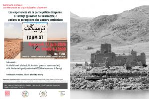 Les expériences de la participation citoyenne à Tarmigt (province de Ouarzazate) : actions et perceptions des acteurs territoriaux